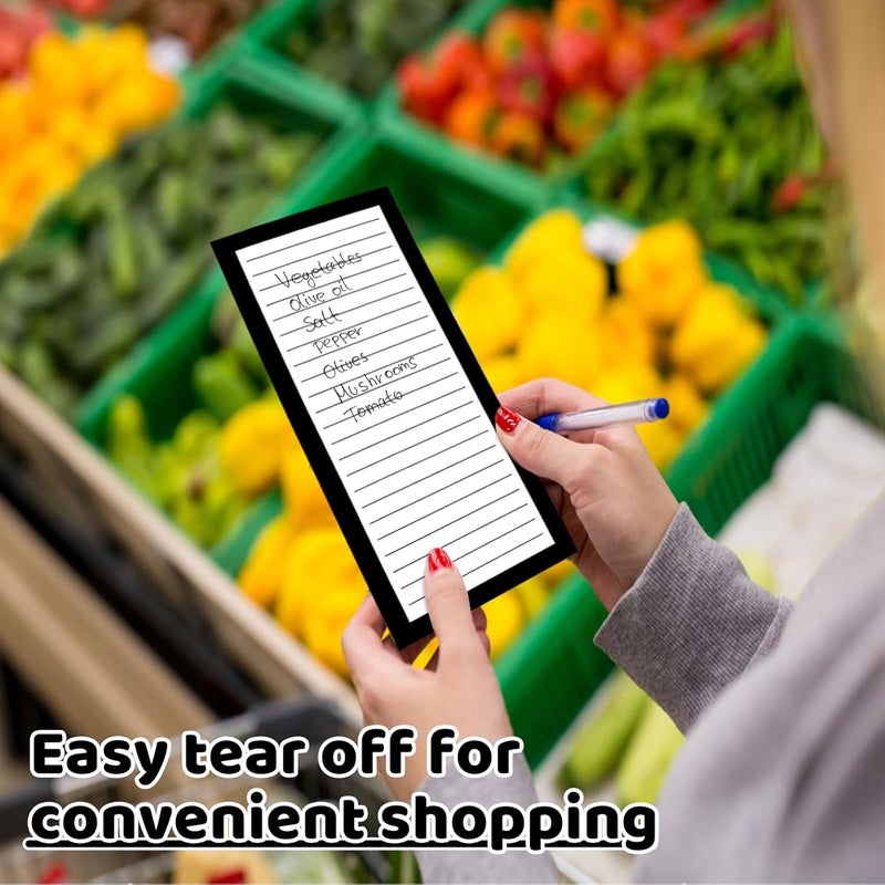 Thboxes 4 Pack Magnetic Note Pad for Fridge with Pen Holder, Totally 200 Sheets Magnetic To Do List, Shopping List, Grocery List, Memo Pads for Refrigerator（Black Border） - Image 4